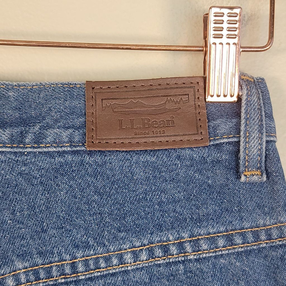 L.L. Bean Flannel Lined Jeans Double L Relaxed Fit Plaid Medium Wash High Rise 4 - Picture 7 of 11